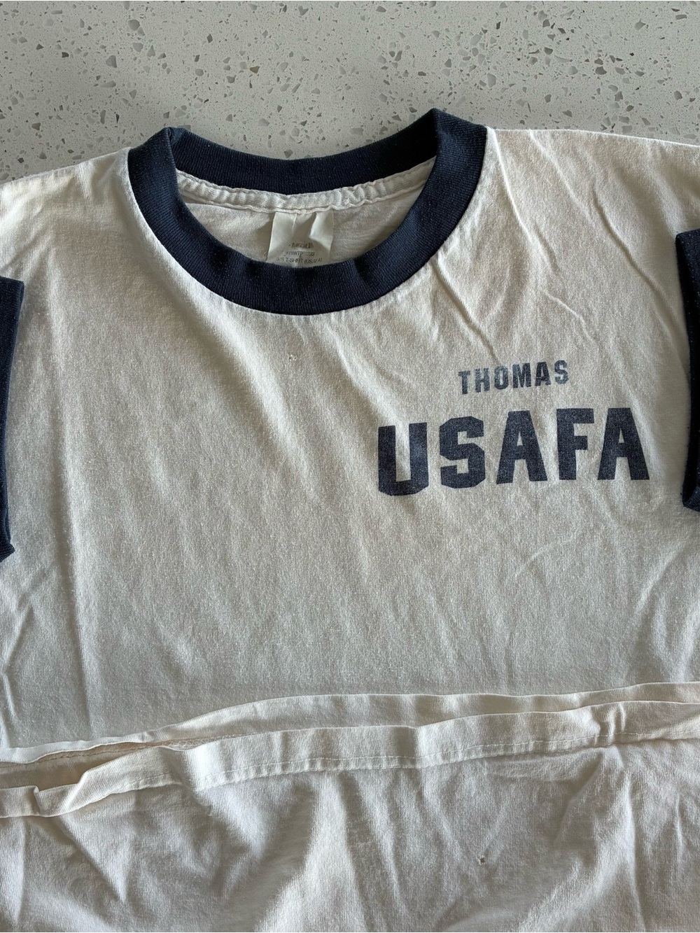 A1 - VINTAGE THOMAS USAFA UNITED STATES AIR FORCE ACADEMY RINGER T SHIRT